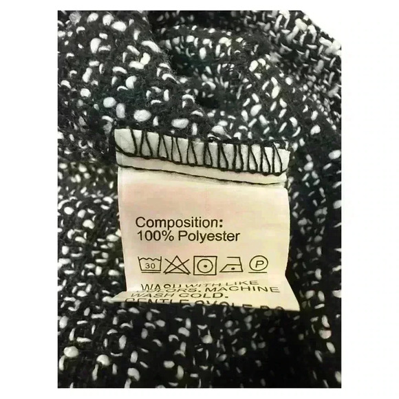 SHEIN Quiet Luxury Tweed Black White Gold Vest Designer Inspired, size 6 - Picture 4 of 5